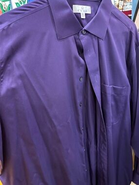 ENRÖ Men's Deep Purple Dress Shirt – Classic Long Sleeve